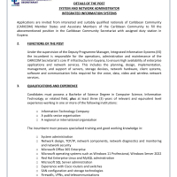 CARICOM - System and Network Administrator, Integrated Information Systems